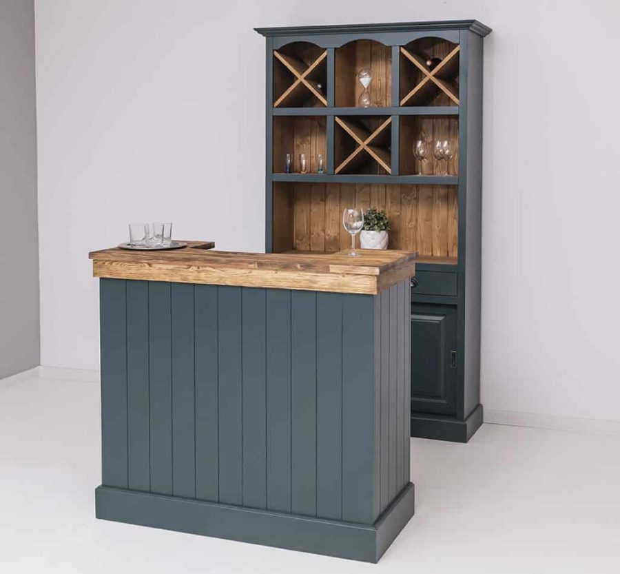 Set mobilier de bar, dublu color, lemn masiv - imagine 2